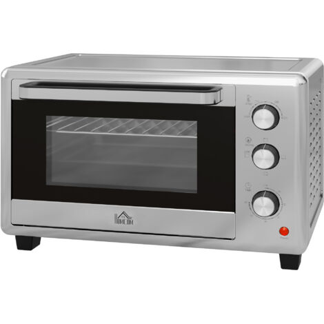 HOMCOM Forno Elettrico con 3 Funzioni di Cottura Timer e Temperatura Regolabile