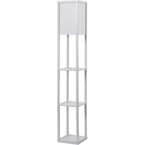 HOMCOM Lampada Moderna Potenza 40W Attacco E27 3 Mensole Integrate 26x26x160cm