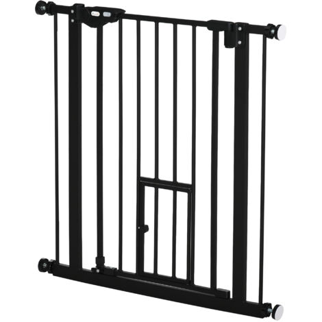 PawHut Cancelletto per Cani Estensibile da 74-80 cm con Fissaggio Nero