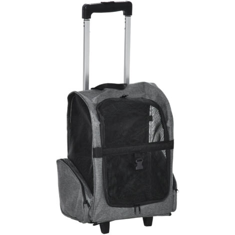 PawHut Trasportino Zaino 2 in 1 per Cani e Gatti con Tasche Laterali