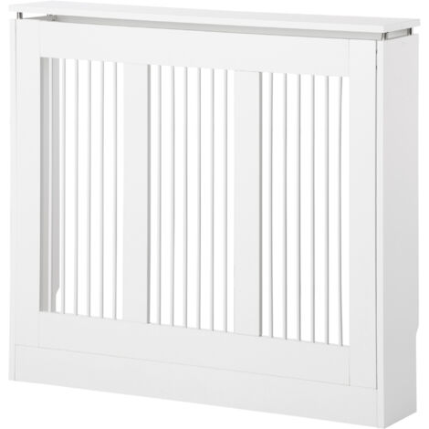 HOMCOM Copricalorifero Elegante a Doghe per Soggiorno e Camera da Letto Bianco