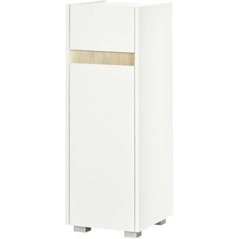 kleankin Mobile Bagno in Legno con Cassetto e Armadietto con Ripiano Regolabile