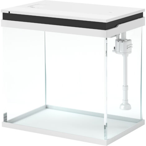 PawHut Acquario per Pesci 26L con Sistema di Filtraggio e Luci LED 38x26x38 cm