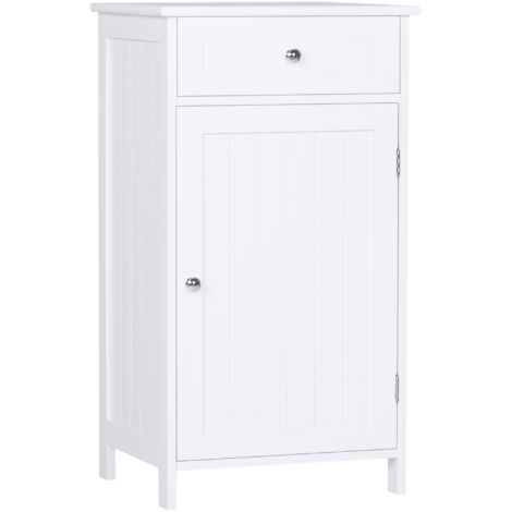 kleankin Mobiletto Design Anti-Ribaltamento 2 Cassetti da Bagno Bianco