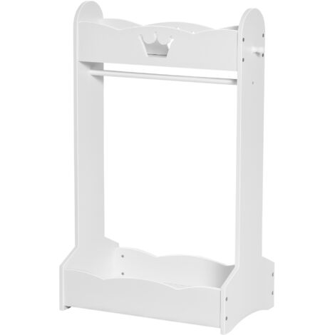 HOMCOM Appendiabiti per Cameretta in Legno Ripiani e Ganci 63x37x103cm Bianco