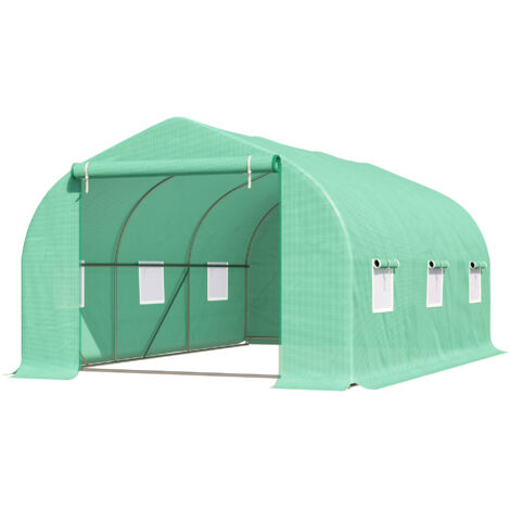Outsunny Serra da Giardino a Tunnel 4.5x3x2m con Tetto Spiovente in PE
