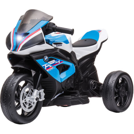 HOMCOM Moto per Bambini 18-60 Mesi Modello BMW HP4 con Fari, Musica e Pedali, in PP e Metallo, 82.5x42x54 cm, Blu (1/5)