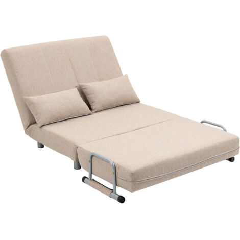 HOMCOM Divano Letto 2 Posti, Letto 1 Piazza ½ Schienale Regolabile 102x82x81cm