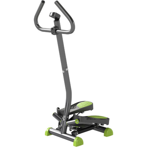 HOMCOM Stepper con Manubrio Pedali Antiscivolo e Monitor LCD in Acciaio e ABS