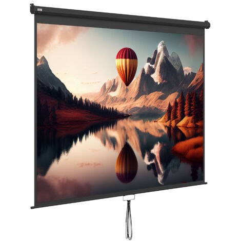 HOMCOM Schermo per Proiettore 120" 4:3 Regolabile a Soffitto e Parete 244x183cm