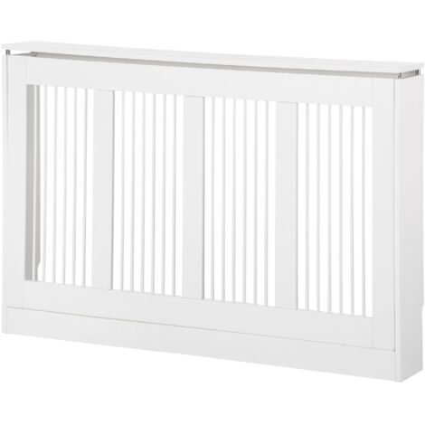 HOMCOM Copricalorifero Elegante a Doghe per Soggiorno e Camera da Letto Bianco