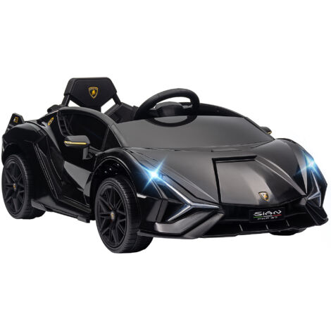 HOMCOM Macchina per Bambini 12V con Telecomando e Musica Velocità 3-8km/h Nero