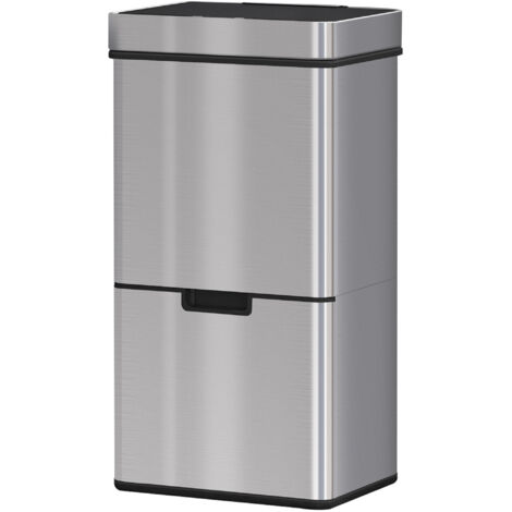 HOMCOM Pattumiera Automatica 72L Sensore Infrarossi e 3 Scomparti 42x30x81cm