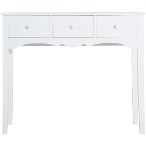 HOMCOM Consolle da Ingresso Moderna con 3 Cassetti in MDF 100x32x85 cm Bianco