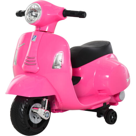 HOMCOM Moto per Bambini Marchio Vespa Batteria 6V Clacson e Fari 18-36 mesi