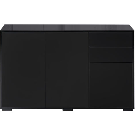 HOMCOM Mobiletto Multiuso 117x36x74cm Nero con Apertura a Pressione