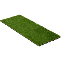 Outsunny Piastrelle da Giardino con Erba Sintetica 30x30cm 10 Pezzi, Prato Artificiale Realistico, Verde