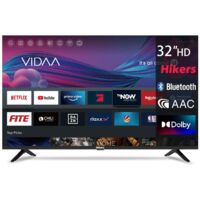Hikers 32FZ-B Televisore Smart TV - 32 pollici Schermo Smart HD 1366768 Risoluzione Android Compatibile Dolby Atmos Audio Qualità - Nero
