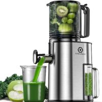 CelerySpec SJ-048-EU-SS Lento Spremiagrumi - 250W Potenza 1.8L Ampia capacità Due aperture di alimentazione da 130 mm e 45 mm Filtro rimovibile - Argento
