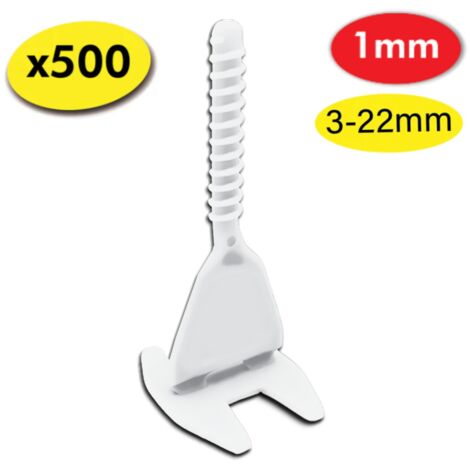 500 croisillons autonivelants LEVEL FIT 1 mm - Pose carrelage 2 à 22 mm – SHAFFER PRO (1/4)