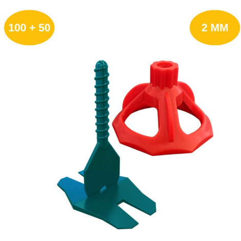 Kit croisillons autonivelants à visser LEVEL FIT 2mm – 150 pcs – Pose carrelage 2 à 22 mm – 100 croisillons + 50 cadrans – SHAFFER PRO (1/3)
