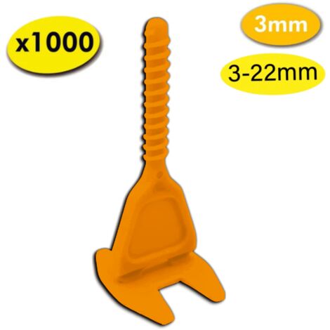 1000 croisillons autonivelants LEVEL FIT 3 mm - Pose carrelage 2 à 22 mm – SHAFFER PRO (1/4)
