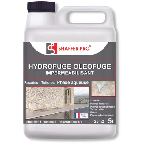 Hydrofuge Oléofuge Shaffer Pro 5L – Imperméabilisant Travertin, Pierre Naturelle, Façade, Béton