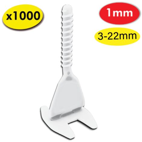 1000 croisillons autonivelants LEVEL FIT 1 mm - Pose carrelage 2 à 22 mm – SHAFFER PRO (1/5)