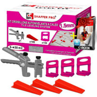 Kit de 150 Croisillons à Cale Autonivelante - 1,5 mm + 100 Cales - Shaffer Pro