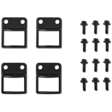 Easycloture – Lot de 4 fixations pour clôture aluminium noir – Installation sur muret ou pilasse – 12 vis fournies pour montage rapide