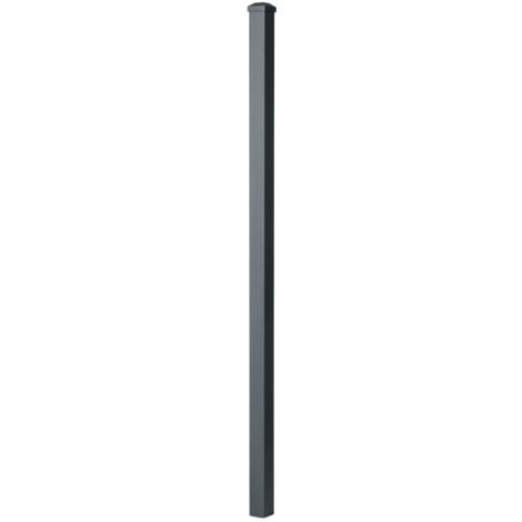 Easycloture – Poteau aluminium à sceller H 1.36 m – Chapeau inclus – Section 50 x 50 mm – Pour clôtures en aluminium de style ancien