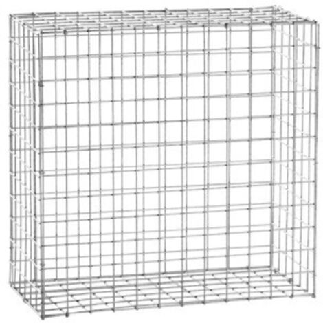 Easycloture – Gabion acier galvanisé L60 x H60 x Pr.30 cm – 4 tirants et 150 crampons inclus – Résistant à la corrosion pour aménagement extérieur