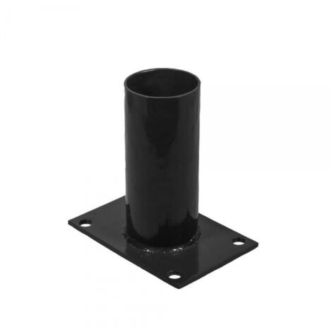 Easycloture – Platine de fixation ronde 60 mm pour portillon grillagé – Acier galvanisé – Hauteur 150 mm – Pas de scellement nécessaire