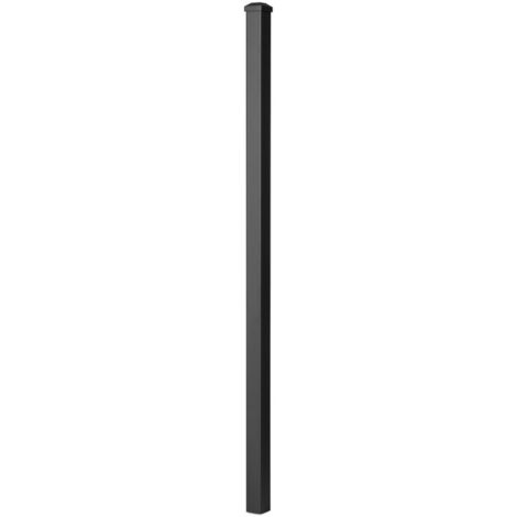 Easycloture – Poteau aluminium à sceller H 1.36 m – Chapeau inclus – Section 50 x 50 mm – Pour clôtures aluminium style ancien