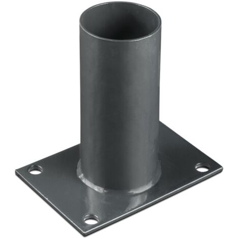 Easycloture – Platine de fixation 60 mm pour portillon grillagé – Acier galvanisé – Installation sans scellement – Hauteur 150 mm – Dimensions 100 x 150 mm