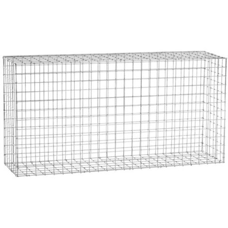 Easycloture – Gabion acier galvanisé L120 x H60 x Pr.30 cm – 6 tirants et 200 crampons inclus – Résistant à la corrosion pour aménagement extérieur