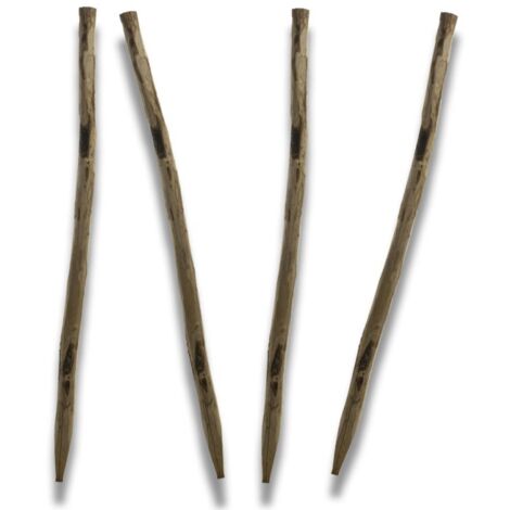 Easycloture – Poteaux en noisetier pour clôture ganivelle H 1m80 – Lot de 4 – Diamètre 80/120 mm – Installation durable et robuste