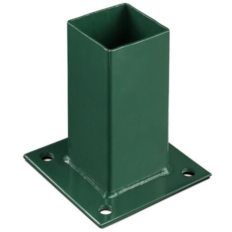Easycloture – Platine de fixation 60 x 60 mm pour portillon grillagé – Acier galvanisé – Pose sans scellement sur béton – Dimensions au sol 120 x 120 mm