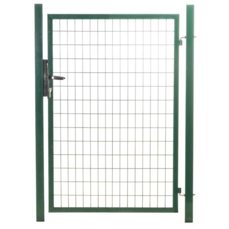 Portillon grillagé en acier galvanisé maille 100 x 50 L 1m x H 1m20 Vert