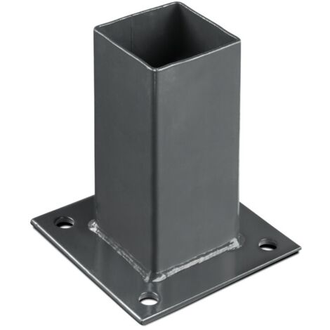 Platine de fixation 60 x 60 mm pour portillon grillagé Gris anthracite