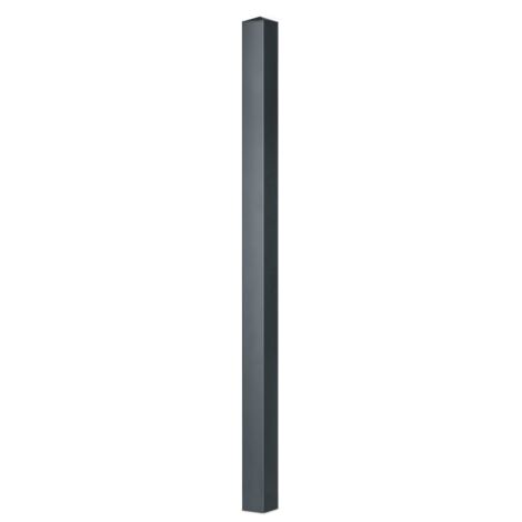 Easycloture – Poteau aluminium à sceller 2,36 m – Section 100 x 100 mm – Chapeau inclus – Couleur gris pour portails anciens