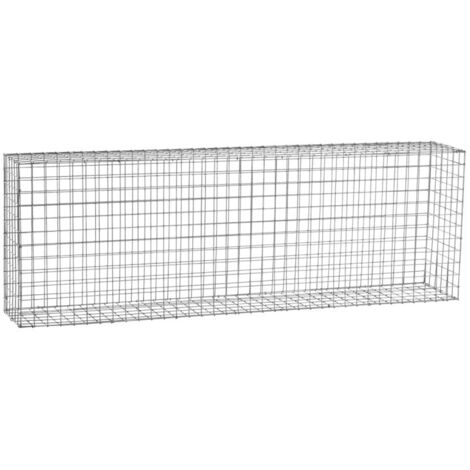 Easycloture – Gabion acier galvanisé L180 x H60 x Pr.30 cm – 8 tirants et 250 crampons inclus – Pour murs décoratifs et délimitation d'espaces