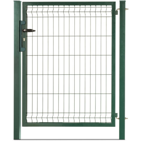 Easycloture – Portillon grillagé en acier galvanisé 1m x H 1m30 – Maille 200 x 50 – Passage 0m98 – Occultation possible avec lattes PVC