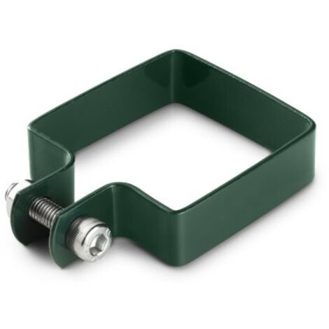 Easycloture – Collier de fixation carré 80 x 80 mm – Acier galvanisé – Hauteur 20 mm – Fixation directe sur poteaux grillagés