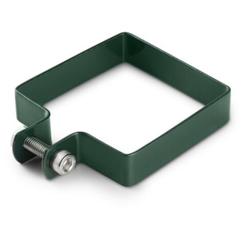 Easycloture – Collier de fixation carré 60 x 60 mm – Acier galvanisé et thermolaqué – Pour installation directe sur portillon grillagé – Garantie 2 ans