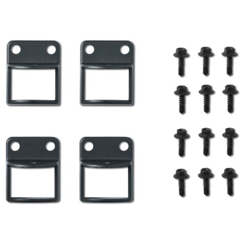 Easycloture – Lot de 4 fixations aluminium gris – Installation sur muret ou pilier – Vis fournies pour fixation solide – Compatibles avec clôtures barreaudées