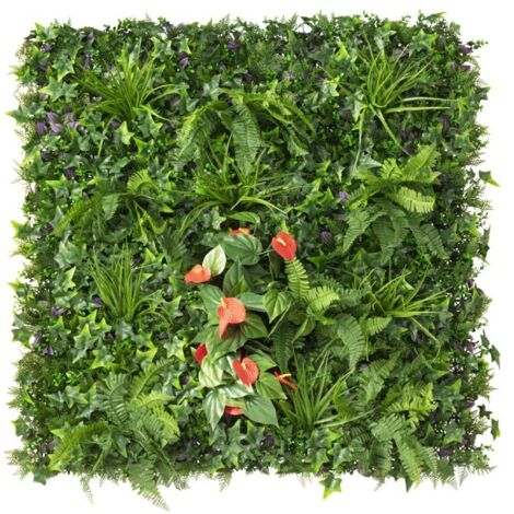 Easycloture – Mur végétal artificiel 1m x 1m Tropical – Résistant aux UV et à l'eau – Pour personnalisation de jardins et terrasses