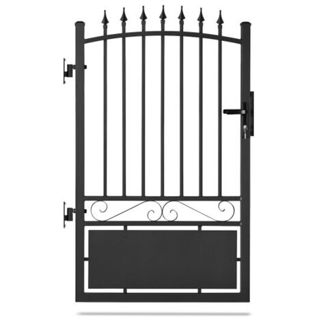 Easycloture – Portillon aluminium traditionnel 1m – Style ferronnerie – Résistant aux intempéries – Installation sur poteaux à sceller ou platine