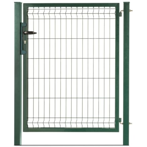 Easycloture – Portillon grillagé en acier galvanisé 200 x 50 – Passage utile 0,98 m – Hauteur 2 m – Poussant droit – Facile à installer