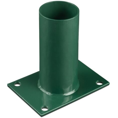 Easycloture – Platine de fixation ronde 60 mm – Acier galvanisé et thermolaqué – Pour portillon grillagé – Dimensions 100 x 150 mm